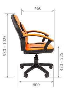 Детское компьютерное кресло CHAIRMAN KIDS 110, экокожа/ткань TW, черный/оранжевый
